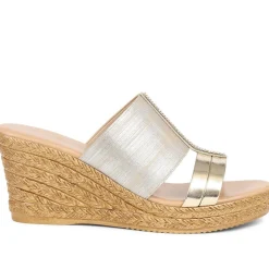 Metallic Wedge Espadrilles - Gold