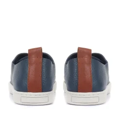 Midwood Women's Leather Trainers - Navy