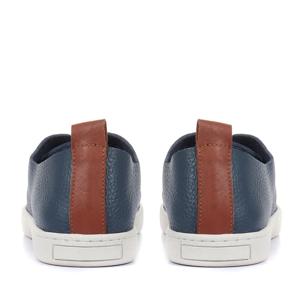 Midwood Women's Leather Trainers - Navy