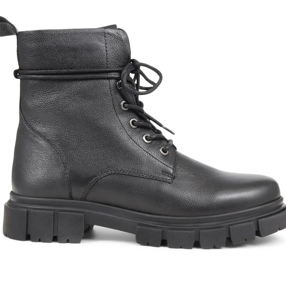 Minna Lace-up Boots - Black