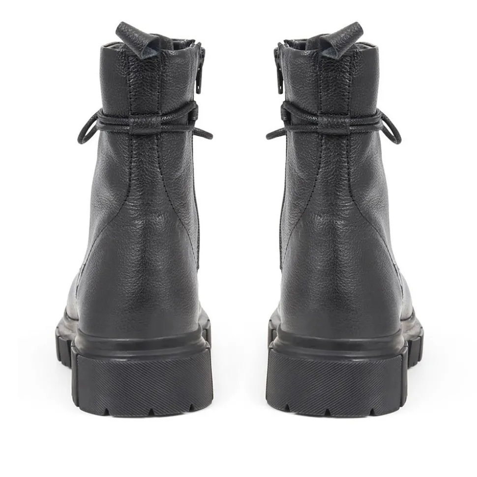Minna Lace-up Boots - Black