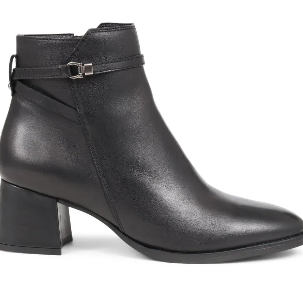 Monika Heeled Ankle Boots - Black