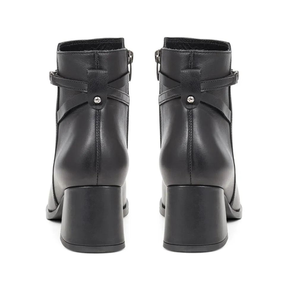 Monika Heeled Ankle Boots - Black