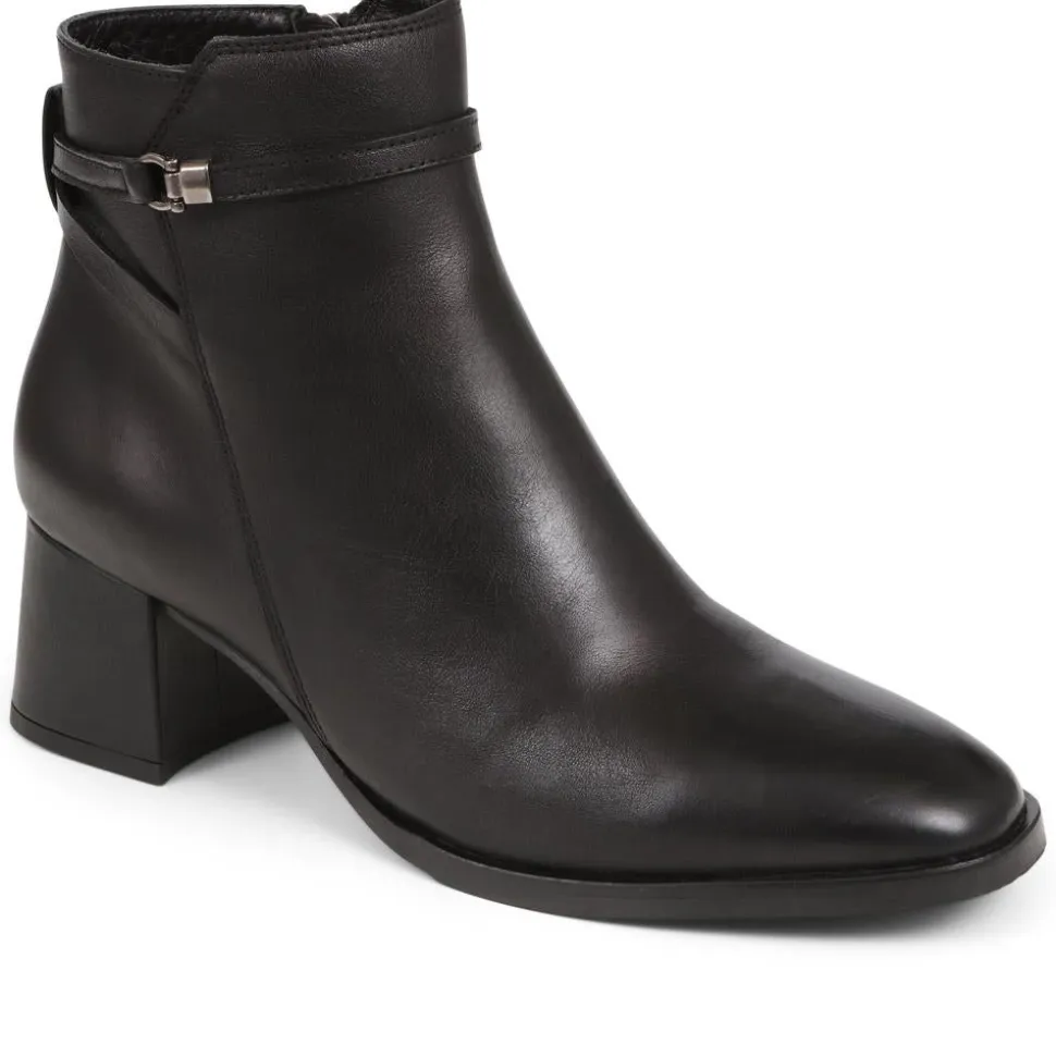 Monika Heeled Ankle Boots - Black