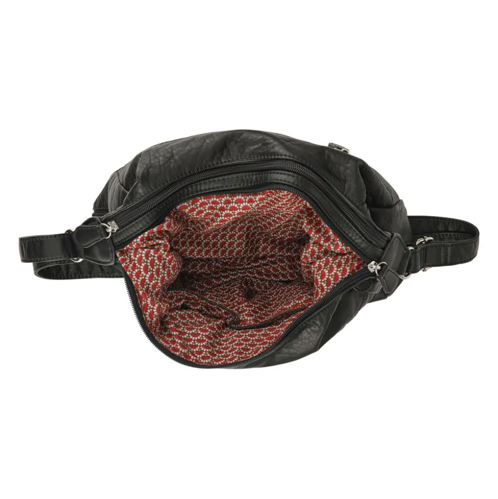Multi-Pocket Crossbody Bag - Black