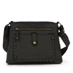 Multi-Pocket Crossbody Bag - Black