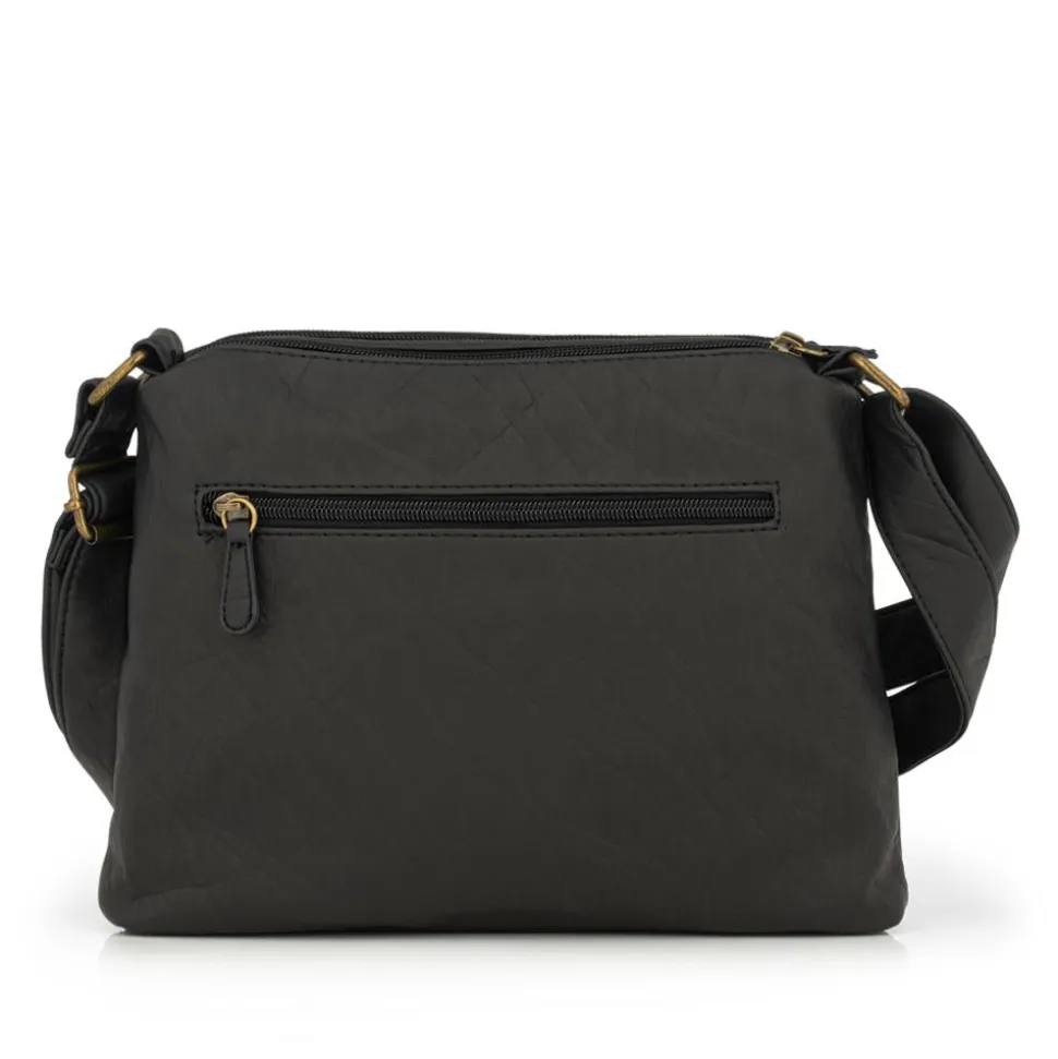 Multi-Pocket Crossbody Bag - Black