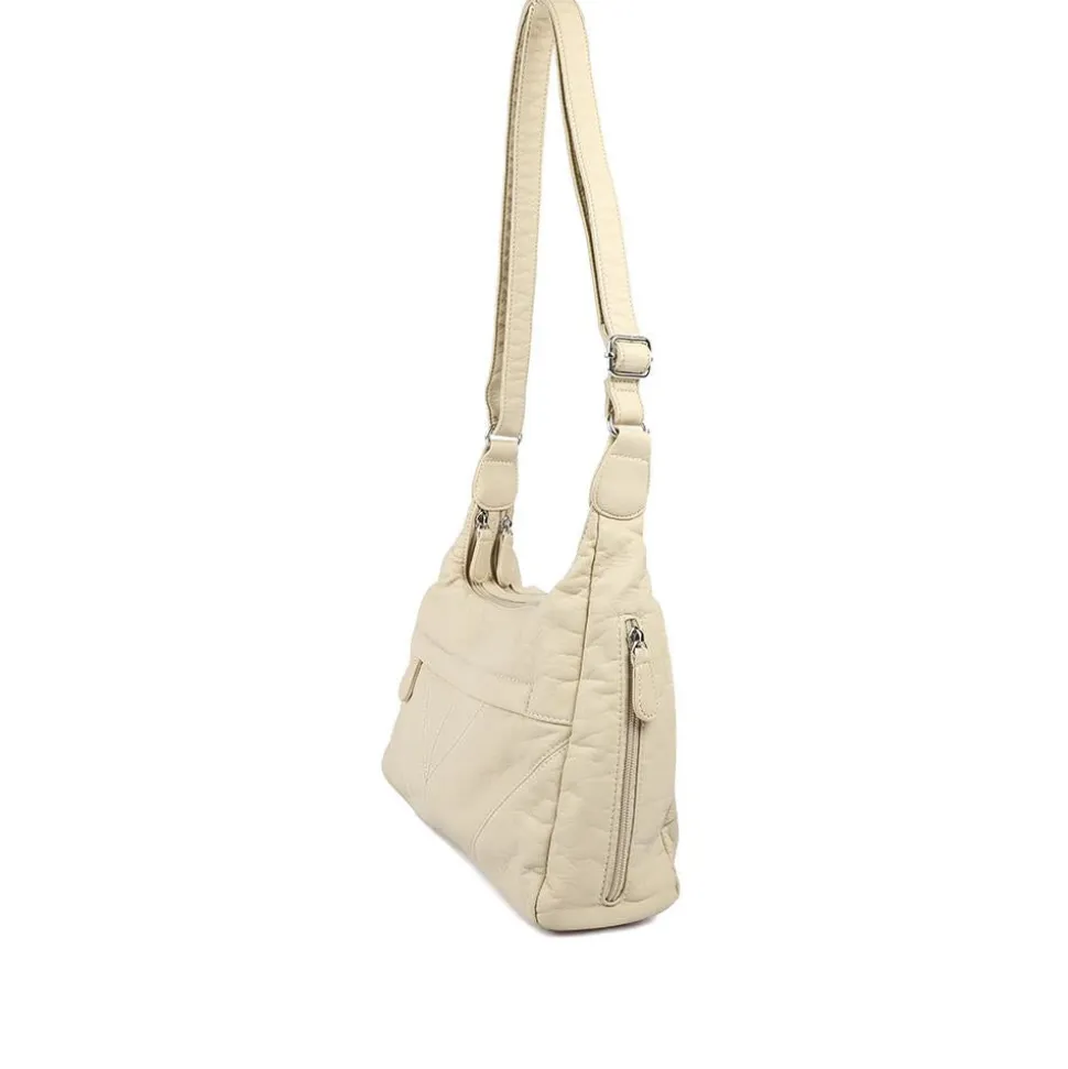 Multi-Pocket Crossbody Bag - Cream