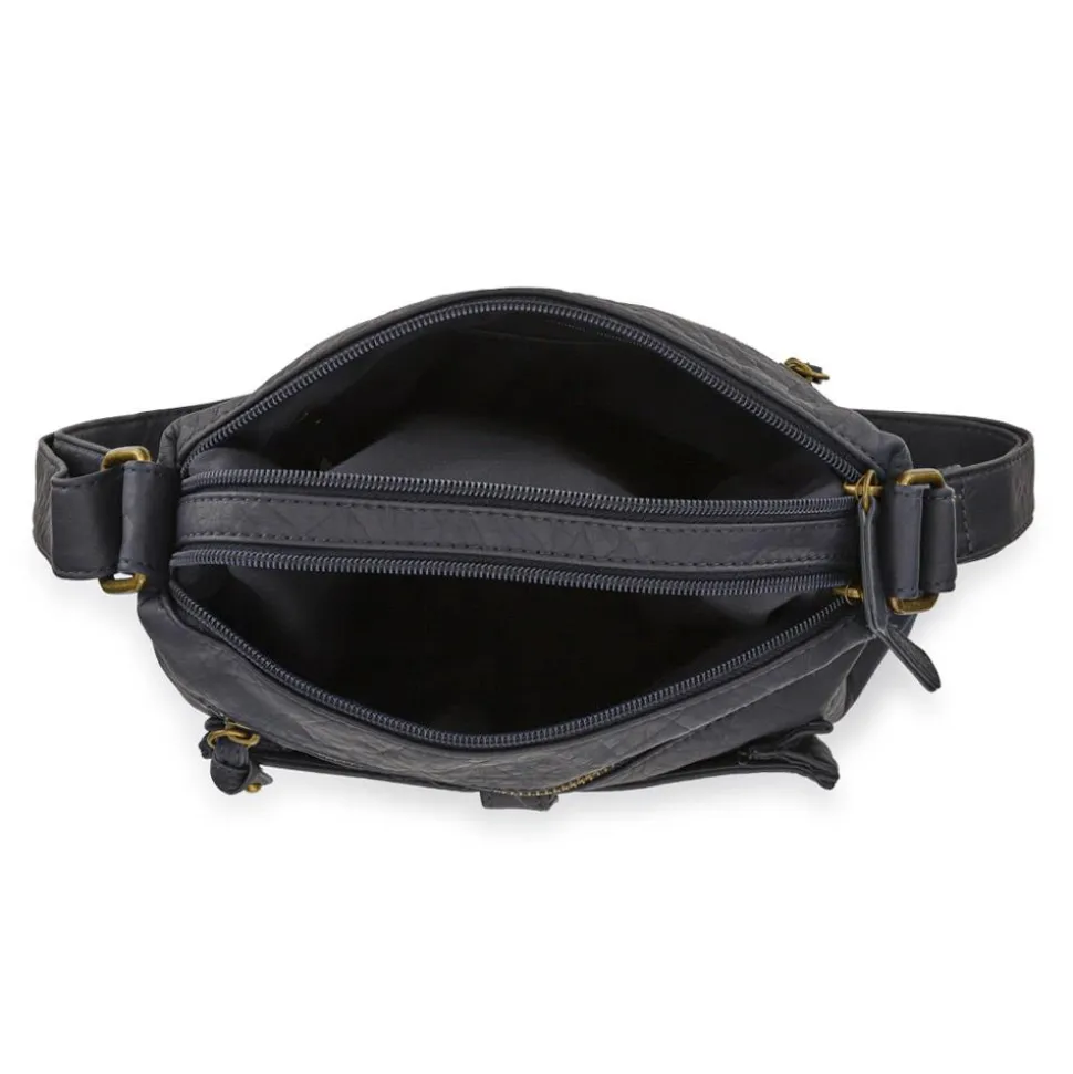Multi-Pocket Crossbody Bag - Navy
