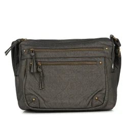 Multi Zip Pocket Crossbody Bag - Charcoal