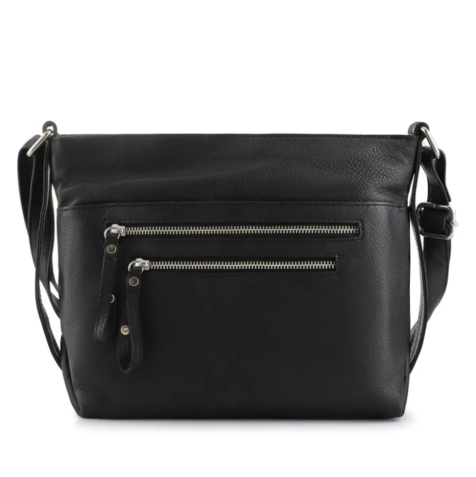 Multi-Zip-Up Crossbody Bag - Black