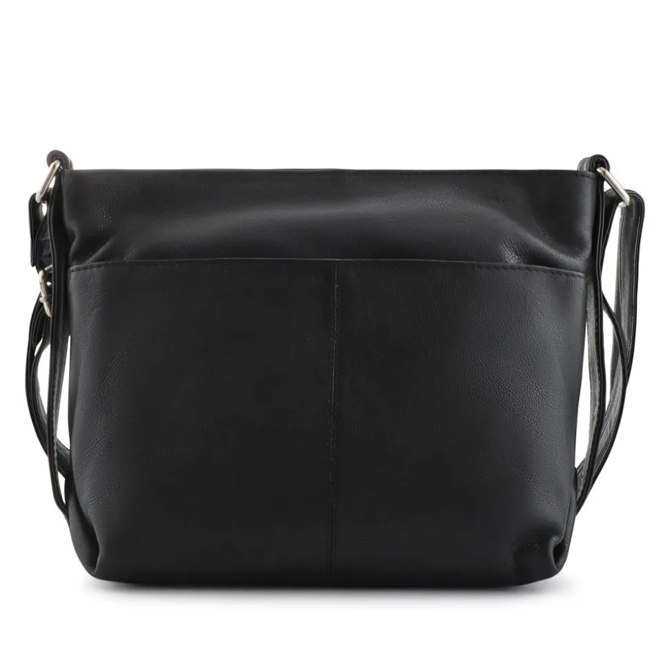 Multi-Zip-Up Crossbody Bag - Black