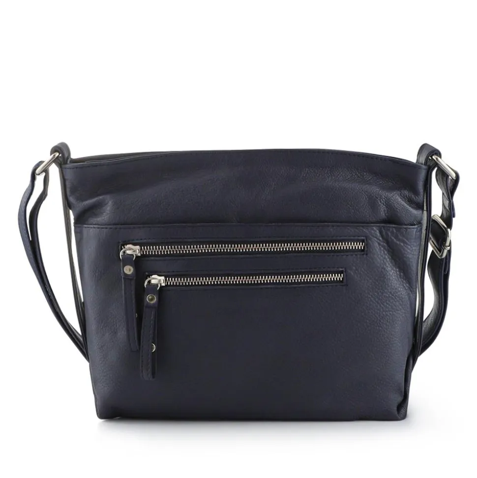 Multi-Zip-Up Crossbody Bag - Navy