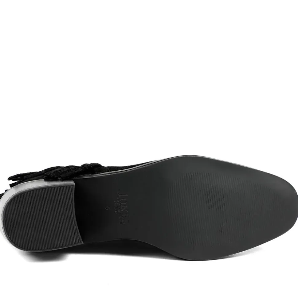 Naimh Tassel Leather Ankle Boots - Black Suede