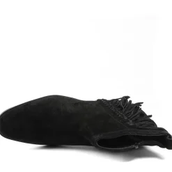 Naimh Tassel Leather Ankle Boots - Black Suede