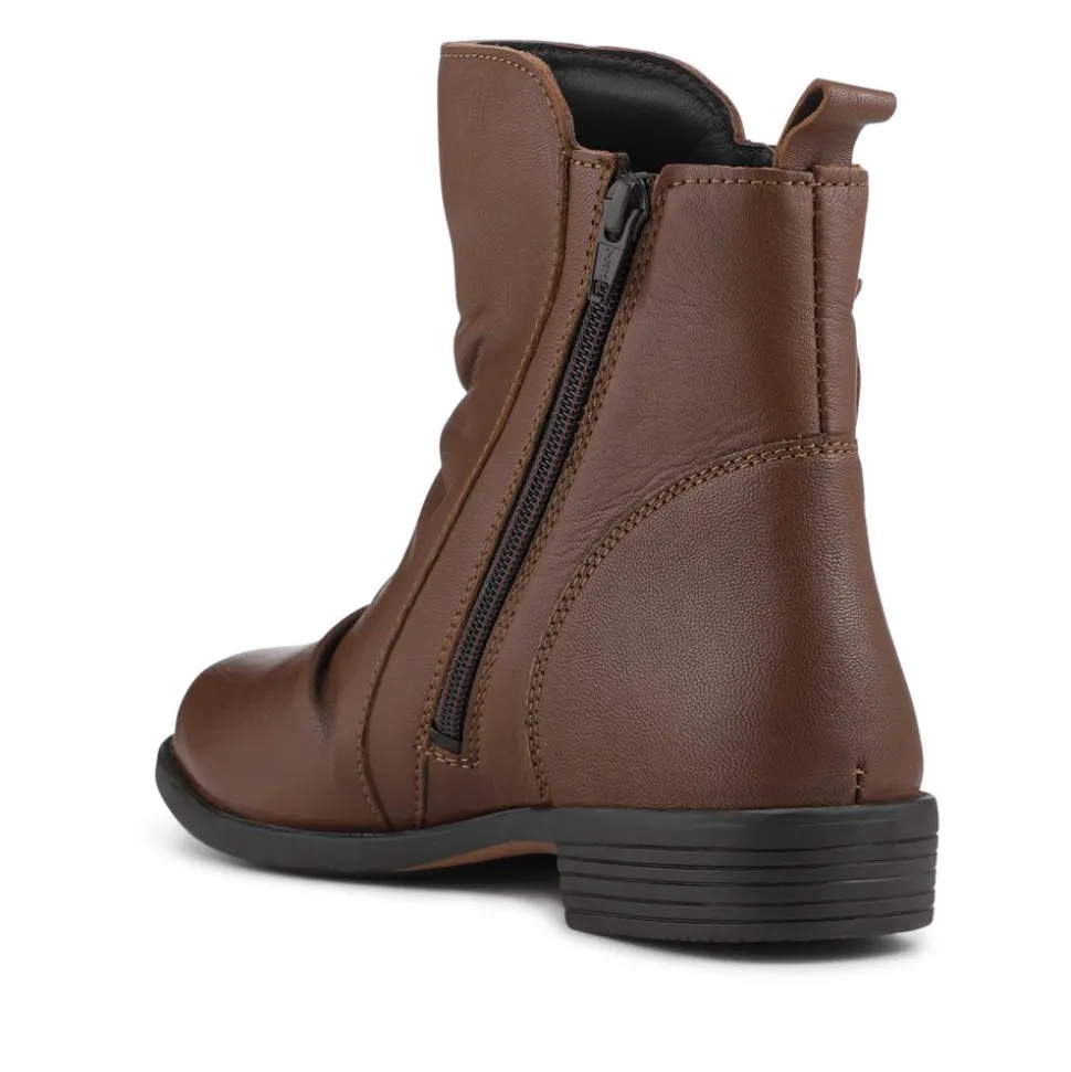 Nectar2 Leather Slouch Ankle Boots - Dark Tan