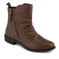 Nectar2 Leather Slouch Ankle Boots - Dark Tan
