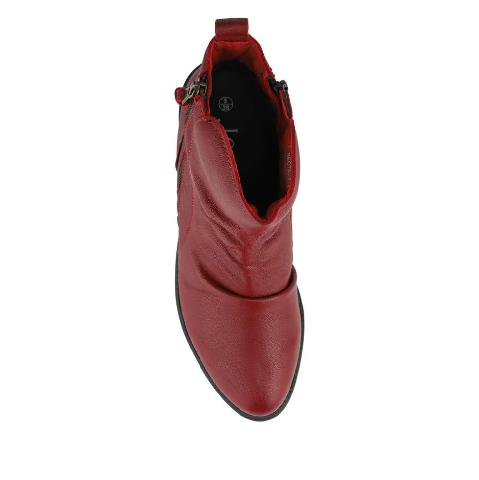 Nectar2 Leather Slouch Ankle Boots - Red