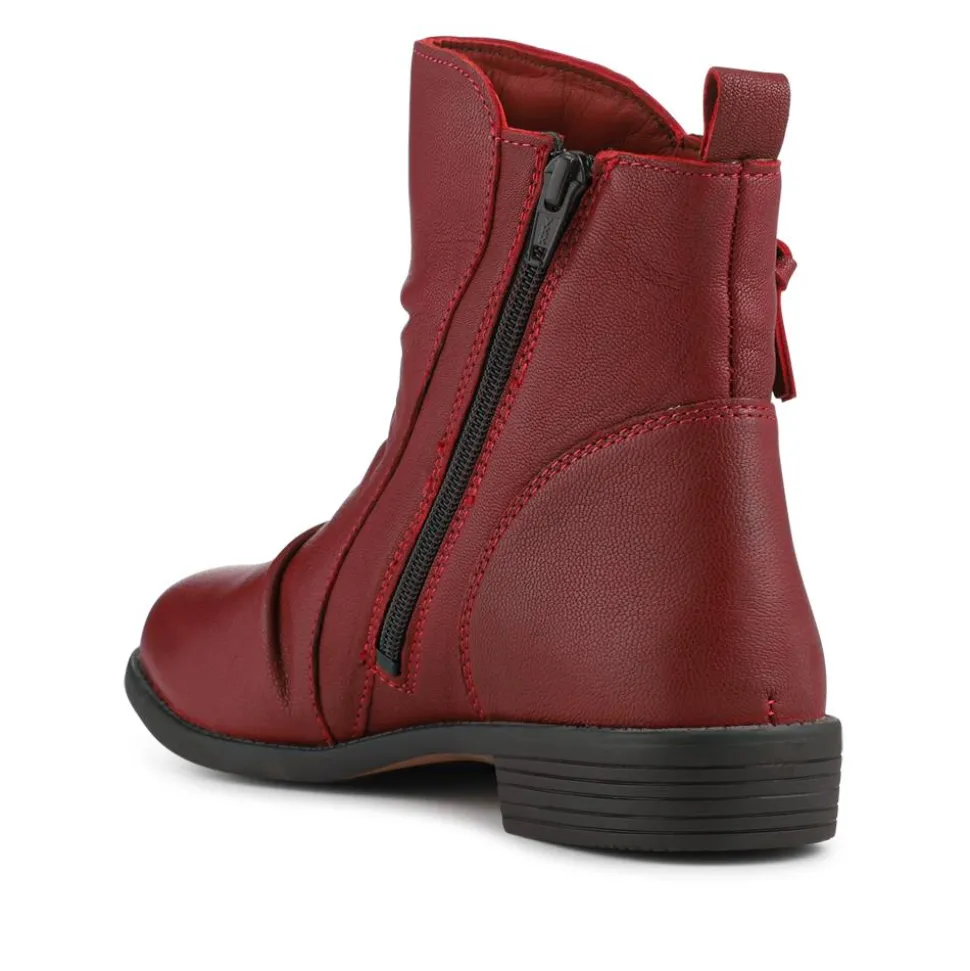 Nectar2 Leather Slouch Ankle Boots - Red