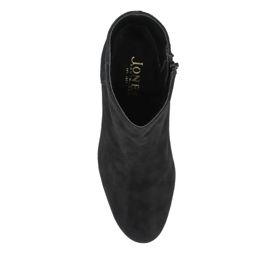 Neptune Heeled Ankle Boots - Black Suede