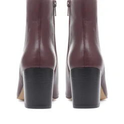 Neptune Heeled Ankle Boots - Burgundy