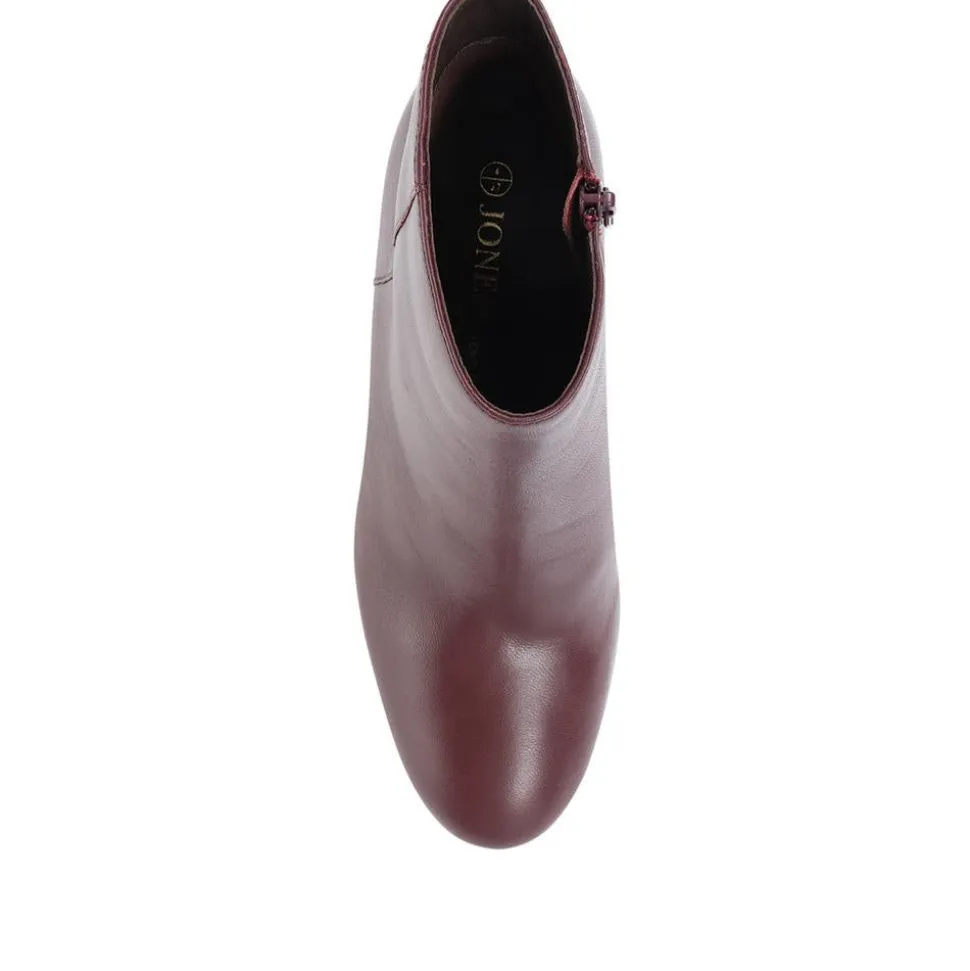 Neptune Heeled Ankle Boots - Burgundy