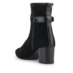 Nia Leather Buckle-Fasten Boots - Black Suede
