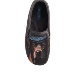 Novelty Dog Slippers - Grey Multi