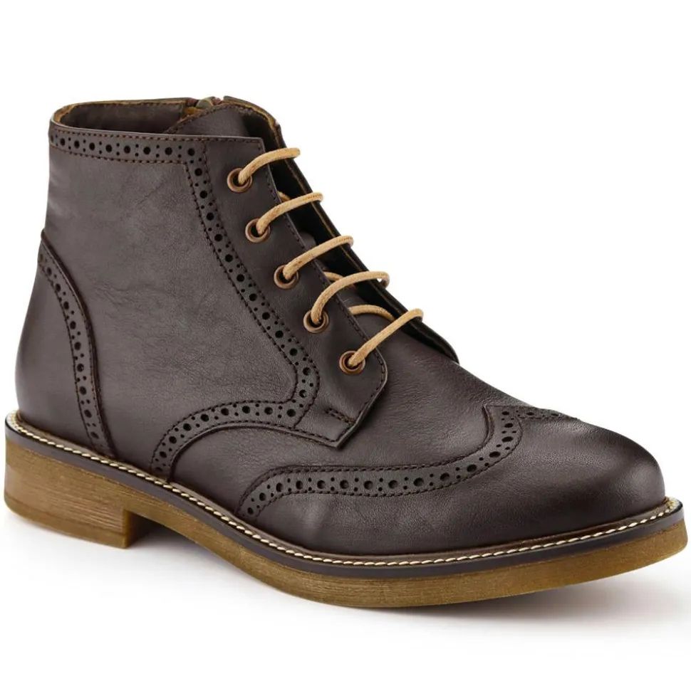 Novi Brogue Ankle Boots - Brown