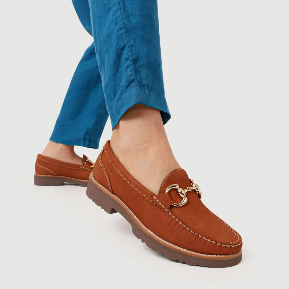 Orlana Leather Slip-On Moccasins - Tan