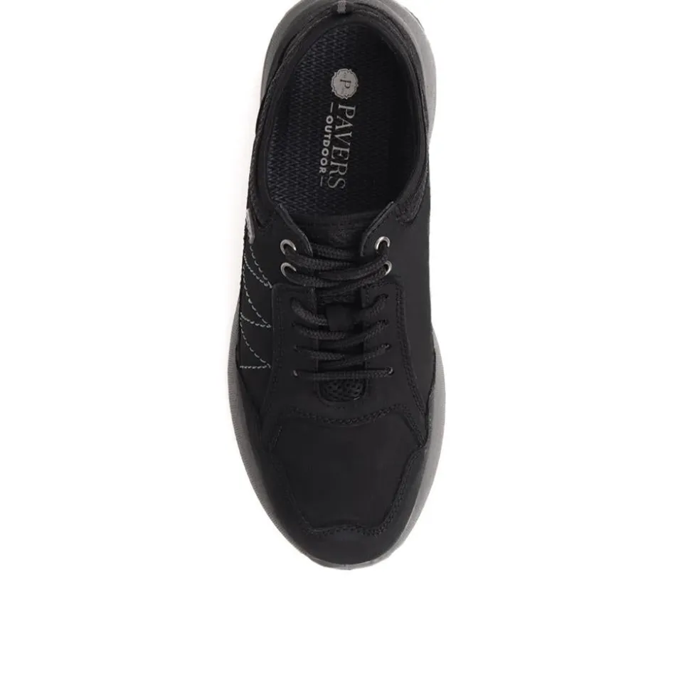 Outdoor Leather Lace-Up Shoes - Black
