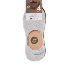 4 Pack Invisible Socks - Grey Multi