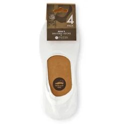4-Pack Invisible Socks - White