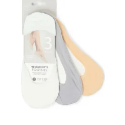 3 Pack Ladies Cotton Blend Invisible Socks - Multi