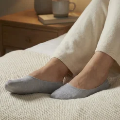 3 Pack Ladies Cotton Blend Invisible Socks - Multi