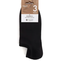 3-Pack No-Show Ankle Socks - Black