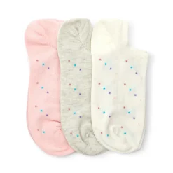 3-Pack No-Show Ankle Socks - Pink Multi