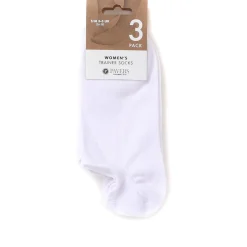3-Pack No-Show Ankle Socks - White