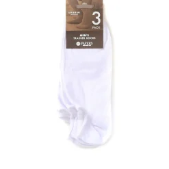3-Pack No Show Ankle Socks - White