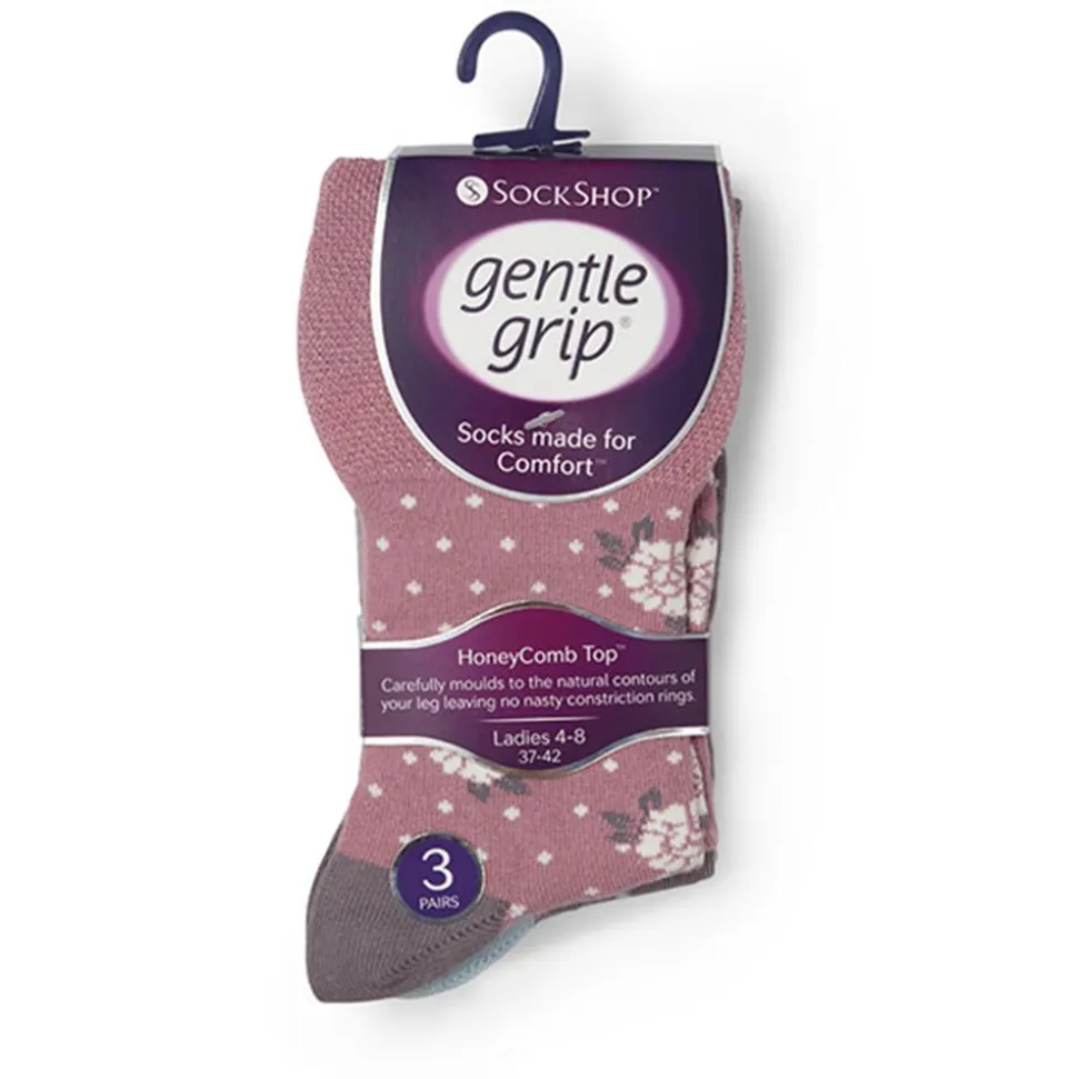 3-Pack Soft Top Socks - Pink Multi