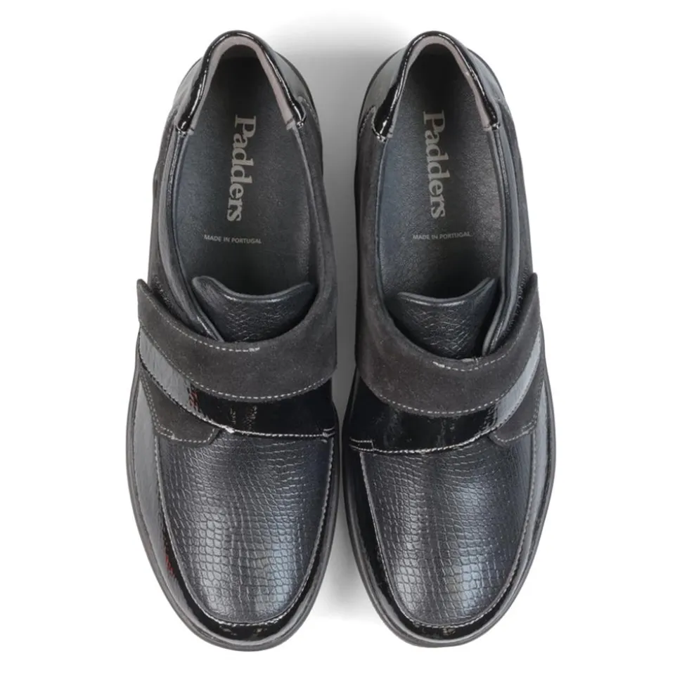 Padders Ladies Comfort 2E Fit - Black Suede Combi