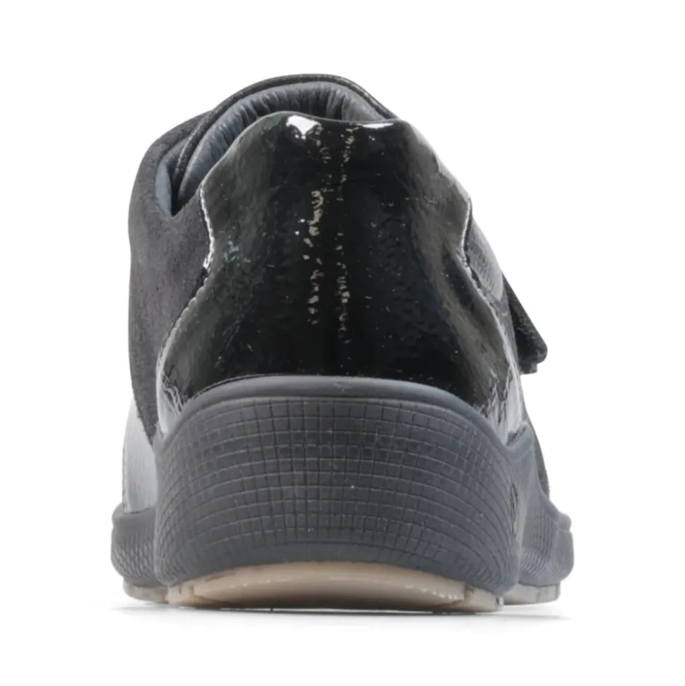 Padders Ladies Comfort 2E Fit - Black Suede Combi