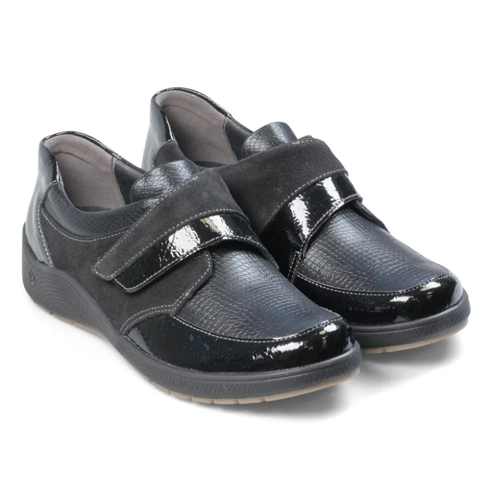 Padders Ladies Comfort 2E Fit - Black Suede Combi