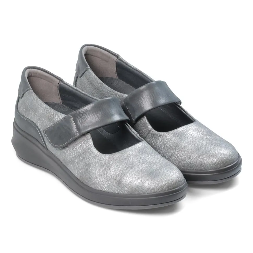 Padders Ladies Comfort 2E Fit - Grey Tumbled Leather