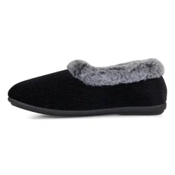 Padders Ladies Dual Fit Slippers 2E/3E - BLACK SPARKLE CORD
