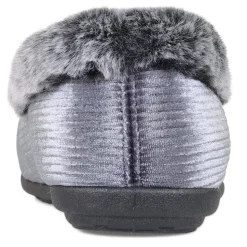 Padders Ladies Dual Fit Slippers 2E/3E - Grey Sparkle Cord