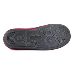 Padders Ladies Dual Fit Slippers 2E/3E - Winter Red Sparkle Cord