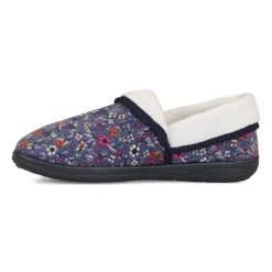 Padders Ladies Slippers 2E Fit DM Construction - Denim Floral Cord