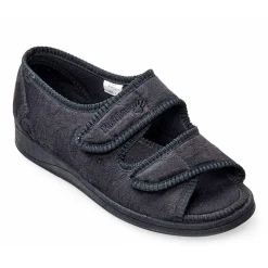 Padders + Ladies Slippers 2E Fit Vulcanised - Black