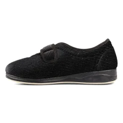 Padders Ladies Slippers 2E Fit Vulcanised - BLACK SPARKLE CORD